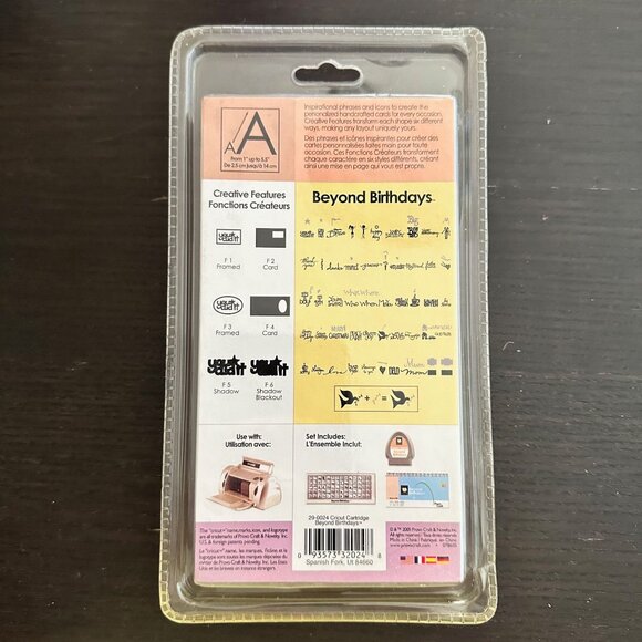 Cricut Shapes Cartridge Beyond Birthdays By Provo Craft New Sealed - Picture 2 of 2